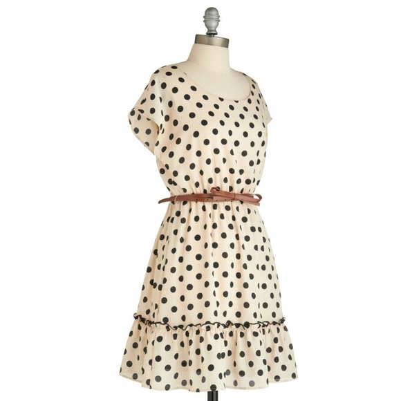 Modcloth Haute Dotty A-Line Dress - Picture 2 of 5